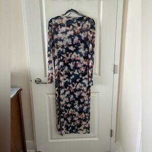 & other stories maxi dress with slip, size small, digital print